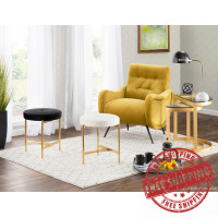 Lumisource B17-CHLOE AU+W Chloe Contemporary Vanity Stool in Gold Metal and White Velvet 